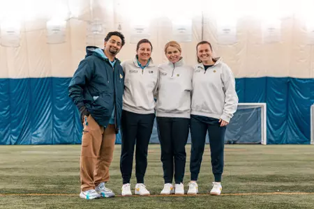 Marquette Womens Lacrosse team poses for team pictures on April 2nd, 2025 at Valley Fields in Milwaukee, WI.