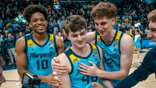 10 Damarius Owens, 12 Ben Gold, 54 Jake Ciardo
#21 Marquette Men's Basketball defeats Providence 82-52 on Tuesday, February 25th, 2025 at Fiserv Forum in Milwaukee, WI