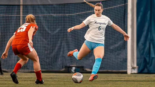 6 Coco Dorfman
Marquette Womens Soccer scrimmages Wisconsin on April 26th, 2025 at Valley Fields in Milwaukee, WI.