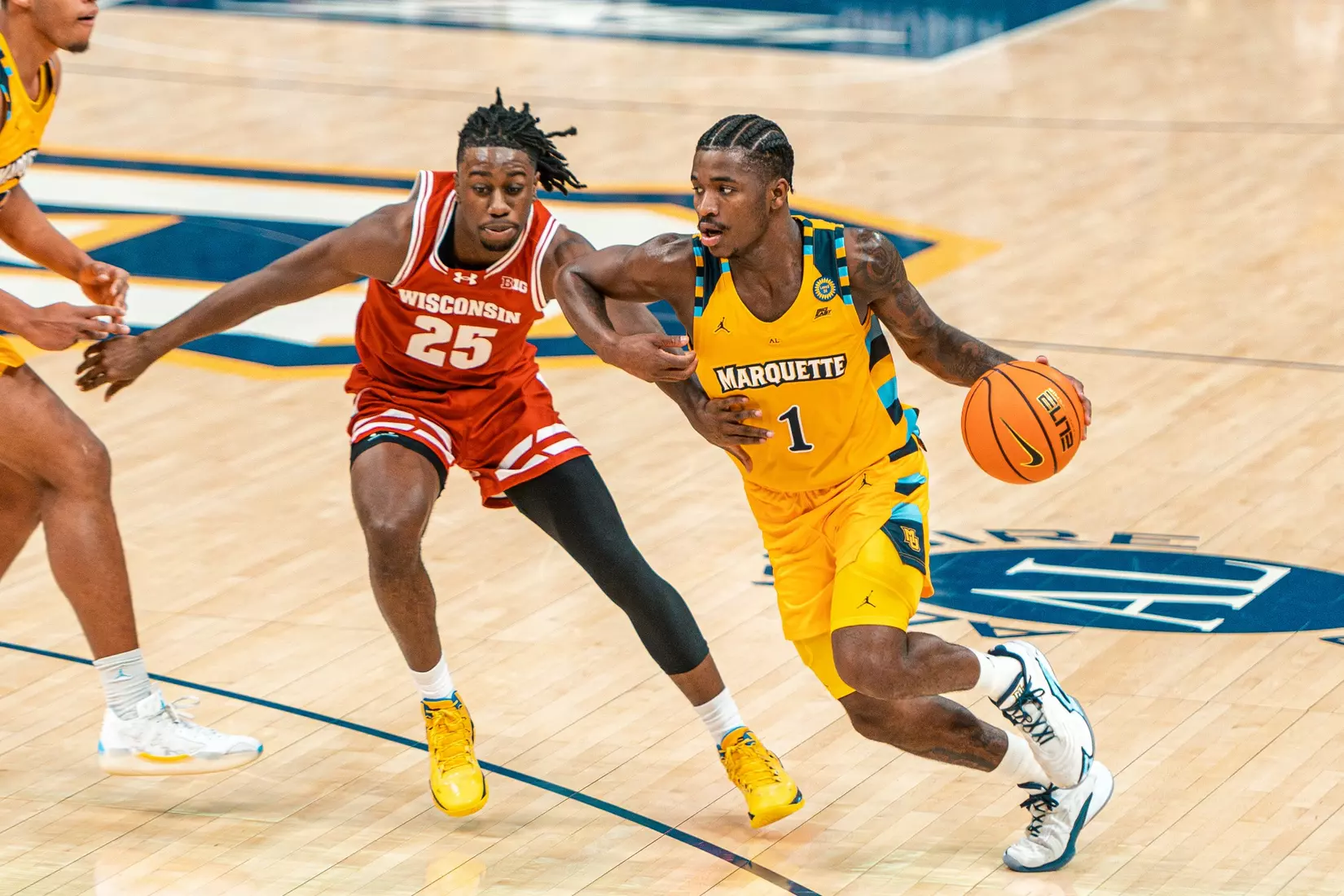 1 Kam Jones
#5 Marquette Men's Basketball defeats #11 Wisconsin 88-74 on Saturday, December 7th, 2024 at Fiserv Forum in Milwaukee, WI