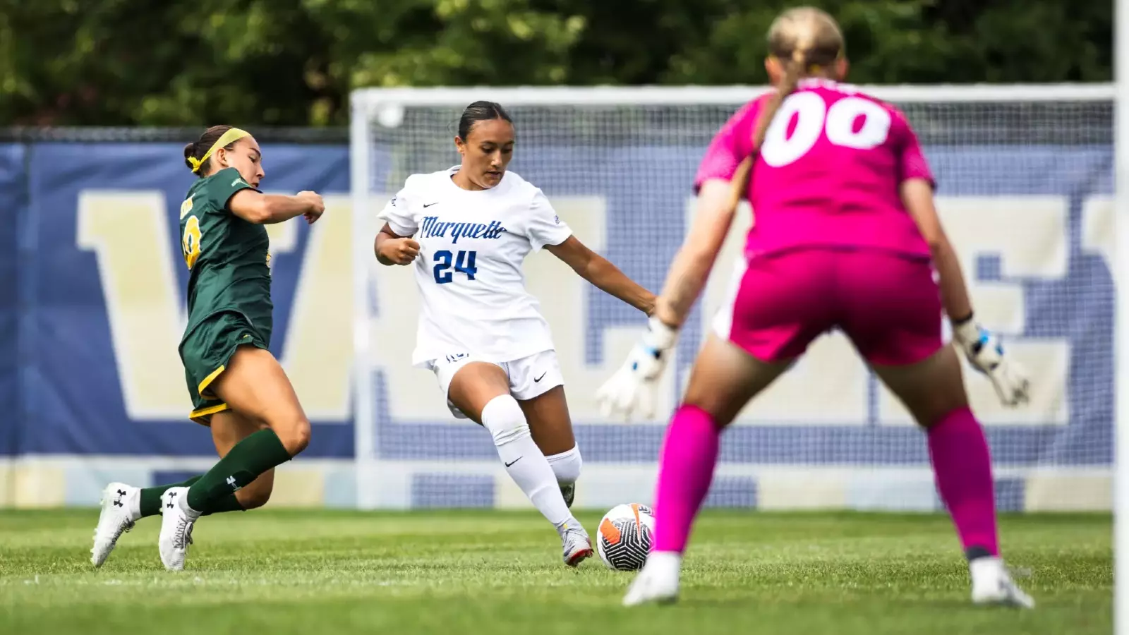 Marquette Womans Soccer defeats NDSU 2-0 at Valley fields in Milwaukee, WI on August 17th, 2025.
