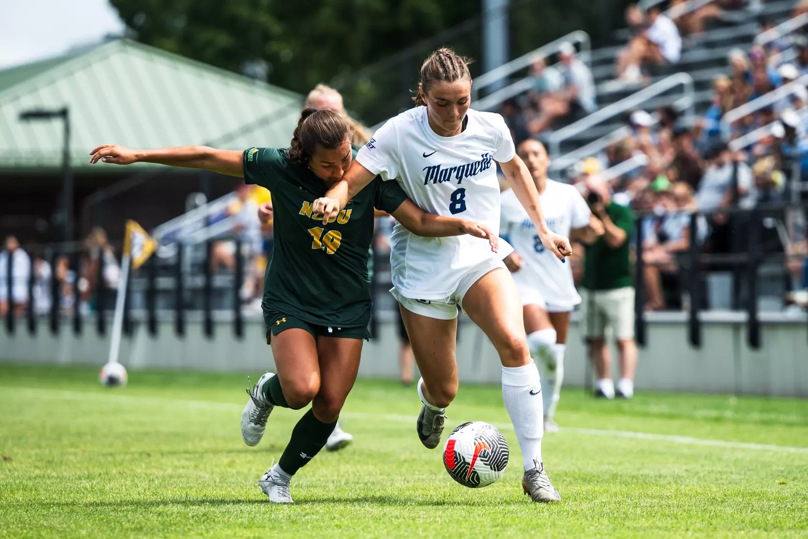 Marquette Womans Soccer defeats NDSU 2-0 at Valley fields in Milwaukee, WI on August 17th, 2025.
