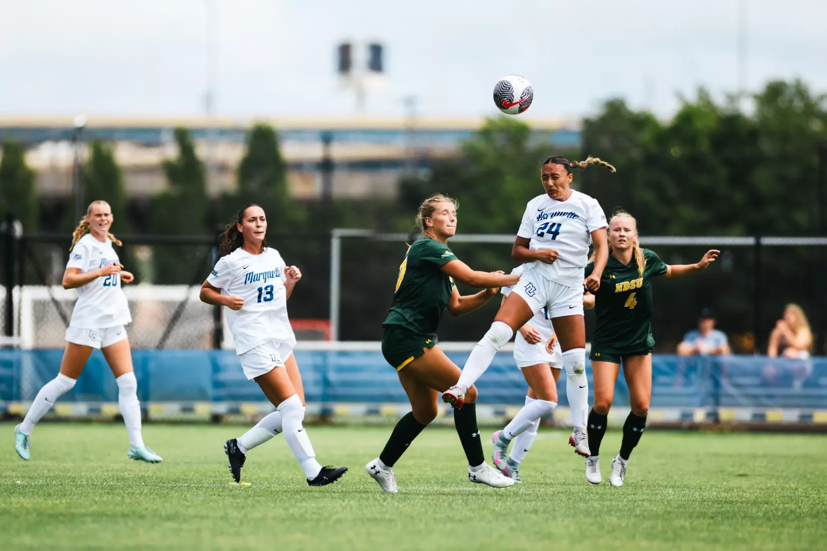 Marquette Womans Soccer defeats NDSU 2-0 at Valley fields in Milwaukee, WI on August 17th, 2025.