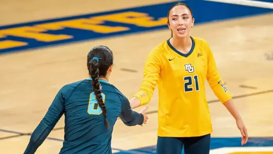 Marquette Volleyball scrimmages at the Al McGuire Center in Milwaukee, WI on Augest 15th, 2025.