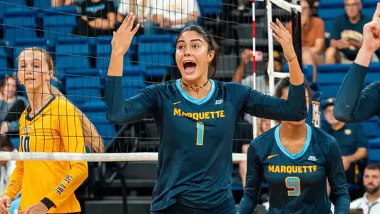 Marquette Volleyball scrimmages at the Al McGuire Center in Milwaukee, WI on Augest 15th, 2025.