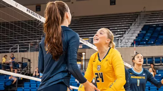 Marquette Volleyball scrimmages at the Al McGuire Center in Milwaukee, WI on Augest 15th, 2025.
