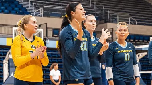 Marquette Volleyball scrimmages at the Al McGuire Center in Milwaukee, WI on Augest 15th, 2025.