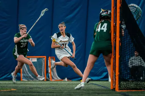 Marquette Women's Lacrosse defeats Eastern Michigan 20-9 at Valley Fields in Milwaukee, WI on February 6th, 2026.