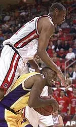 Forward Levi Watkins and the Pack welcome 6th ranked Maryland to the ESA on Sunday.