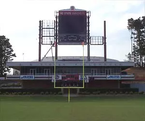 The new scoreboard at Carter-Finley Stadium