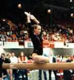 Senior Laura Jazab scored a 9.9 to win beam in her final home meet.