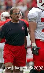 Chuck Amato kept a close eye on his team during spring drills.