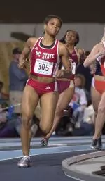Freshman Ebony Foster won the 100 hurdles at UNC's Last Chance Meet on Saturday.