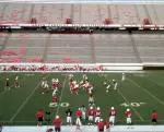 The stadium was empty, but the rest of the scrimmage was just like game day.