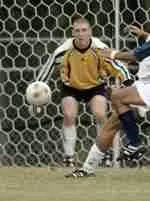 Keeper Mitchell Watson finished with eight saves against Maryland Sunday afternoon.