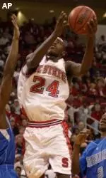 Julius Hodge drives the lane during the second half.