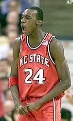 Julius Hodge reacts after a basket in the first half against Wake Forest.