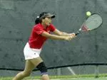 Myrna Bawono won her match in the #2 singles, and teamed with Kristin Lam to win the #1 doubles.