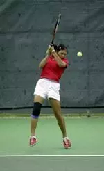 Myrna Bawono was one of five women to pick up a singles win against Appalachia State on Friday.