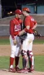 Vern Sterry (l.) got his second no-decision in as many outings Saturday at Doak Field as the Wolfpack fell to Maryland 8-7.