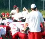 Chuck Amato talks to team.