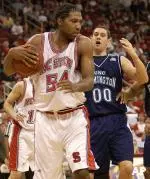 Marcus Melvin grabs a rebound.