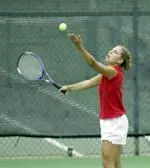 Senior Carmen Torres collected a shut out victory in day one of the tournament.