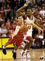 Ilian Evtimov dives for a loose ball.