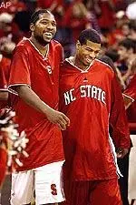 Senior captains Marcus Melvin and Scooter Sherill concluded the Wolfpack's annual awards banquet by unveiling the 2004 NCAA Tournament banner.