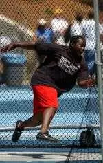 James Rowell notched a NCAA Regional mark in the discus with a heave of 183'08" for a first place showing.