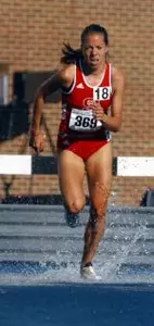Lucinda Hull won the 3,000 meter steeplechase at Georgia Tech this past weekend, the Pack's final meet before the NCAA Regionals.