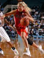 Junior Rachel Stockdale in the Pack's upset over North Carolina.