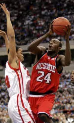 Julius Hodge led the Pack in scoring, rebounds and assists.