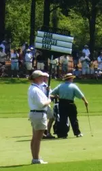 Lauren Harling volunteered at the U.S. Open in Pinehurst this summer, walking the course as a standard bearer