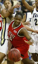 Junior Sasha Reaves has been working hard on her post moves and physical play down in the post.