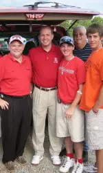 Coach Sendek and Adam Gold of Sports Radio 850 The Buzz with Wolfpack Tailgaters.