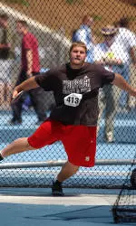 Mitchell Pope took third in the shot put at the Virginia Tech Challenge with a provisional qualifying mark