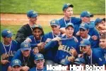 Surkamp (wearing black) and Brack (back center) won 15 of Moeller's 28 games during its run to the 2004 Ohio state championship.
