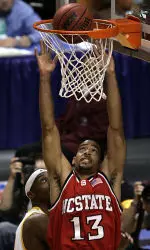 Cameron Bennerman scores against California in the second half. (AP Photo/Tim Sharp)