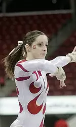 Sophomore Leigha Hancock competed on floor at the NCAA Championships.