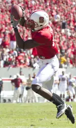 Owen Spencer catches his first touchdown pass of the season.