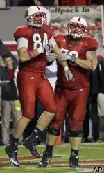 George Bryan celebrates his game-winning touchdown against FSU