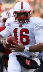 Russell Wilson ran for a touchdown and threw a 13-yard scoring pass to Owen Spencer in the first quarter against Maryland.