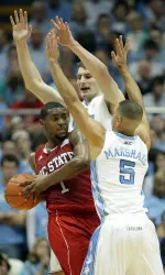 Sophomore Richard Howell goes against UNC.
