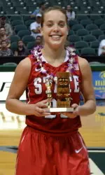 Marissa Kastanek with the MVP Trophy