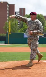 First pitch at last year's Military Appreciation Day