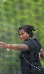 Senior Brittany Hampton won the discus throw.