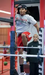 Tony Creecy working out in the Murphy Center.