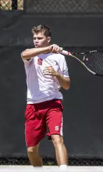 Sophomore Thomas Weigel advanced to the singles round of 16 Friday