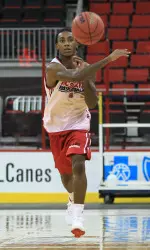 Freshman guard Anthony 'Cat' Barber pushes the ball up the floor in NC State's scrimmage at PNC Arena on Saturday.